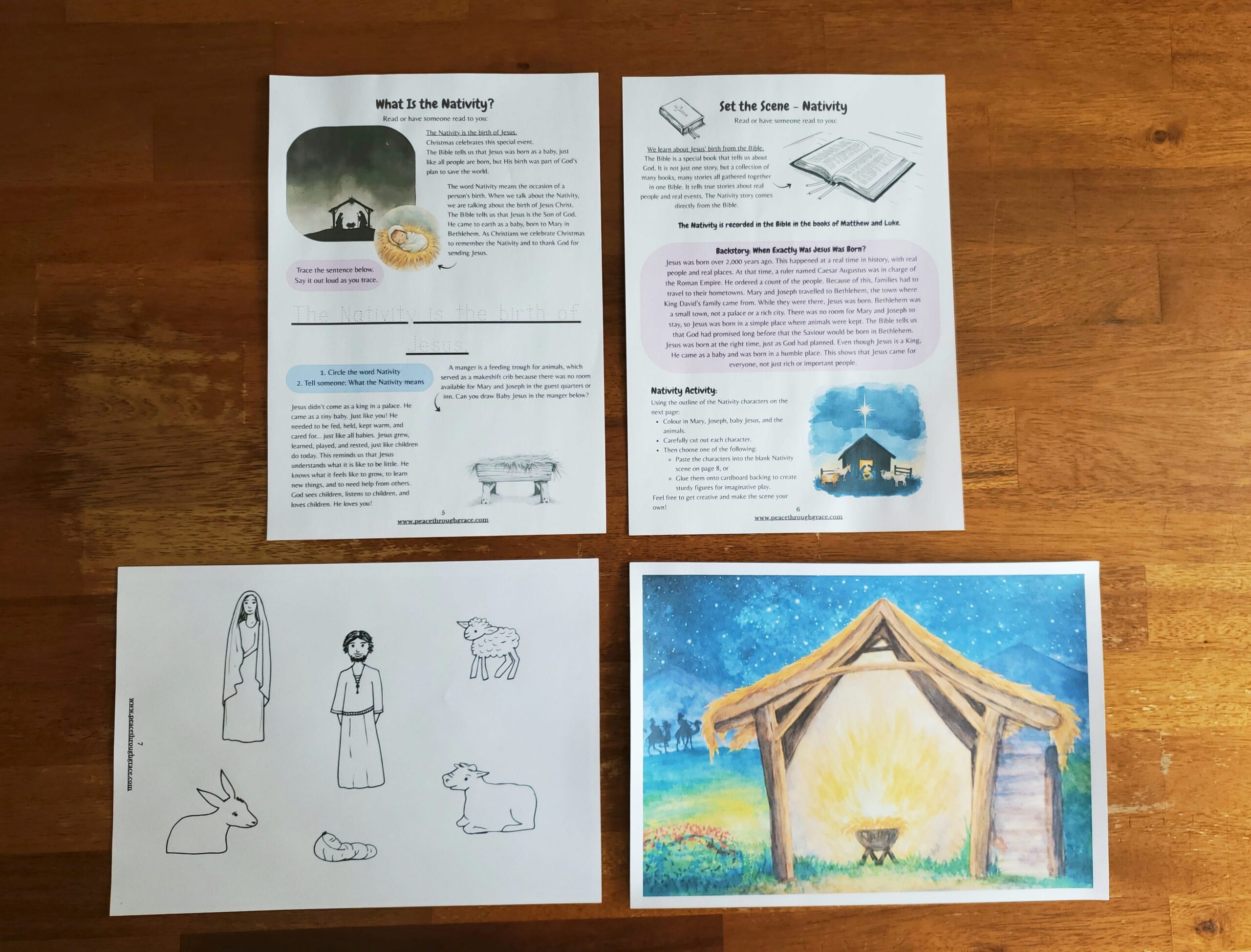 pages 5-8 in the Nativity Christmas Unit Study