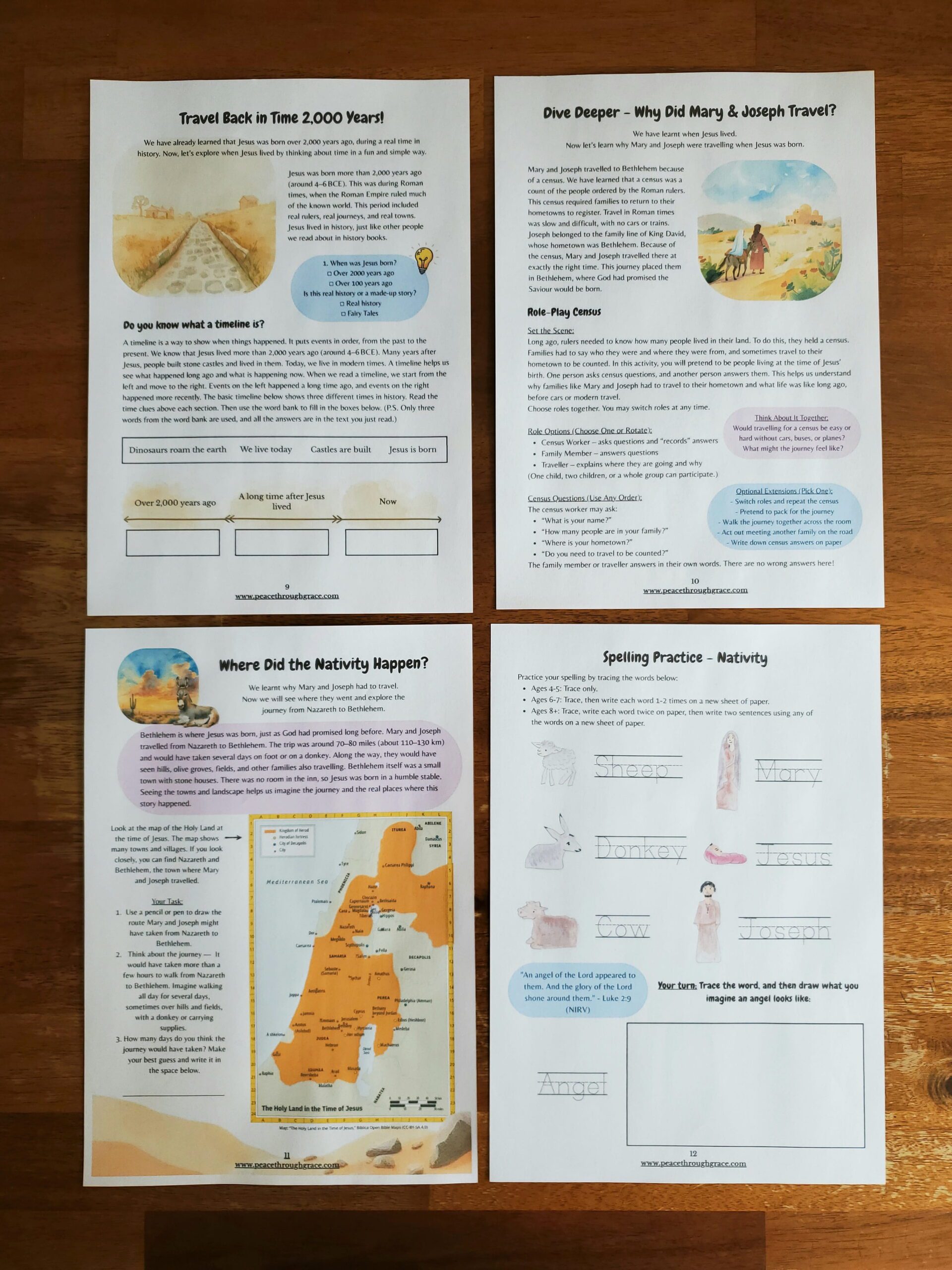 pages 9-12 in the Nativity Christmas Unit Study