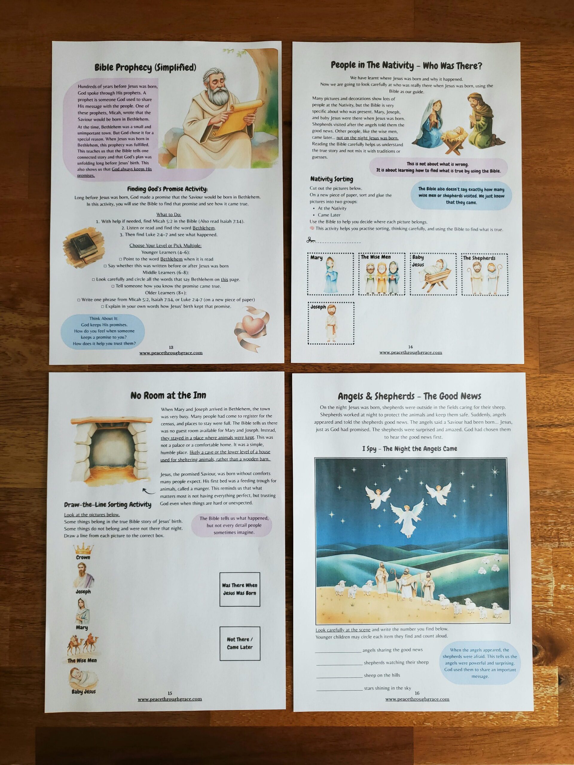 pages 13-16 in the Nativity Christmas Unit Study