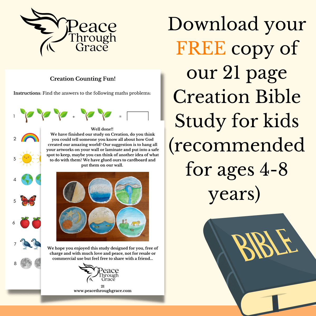 We have a free creation study for download, 21 pages of fun learning about God creating our beautiful world