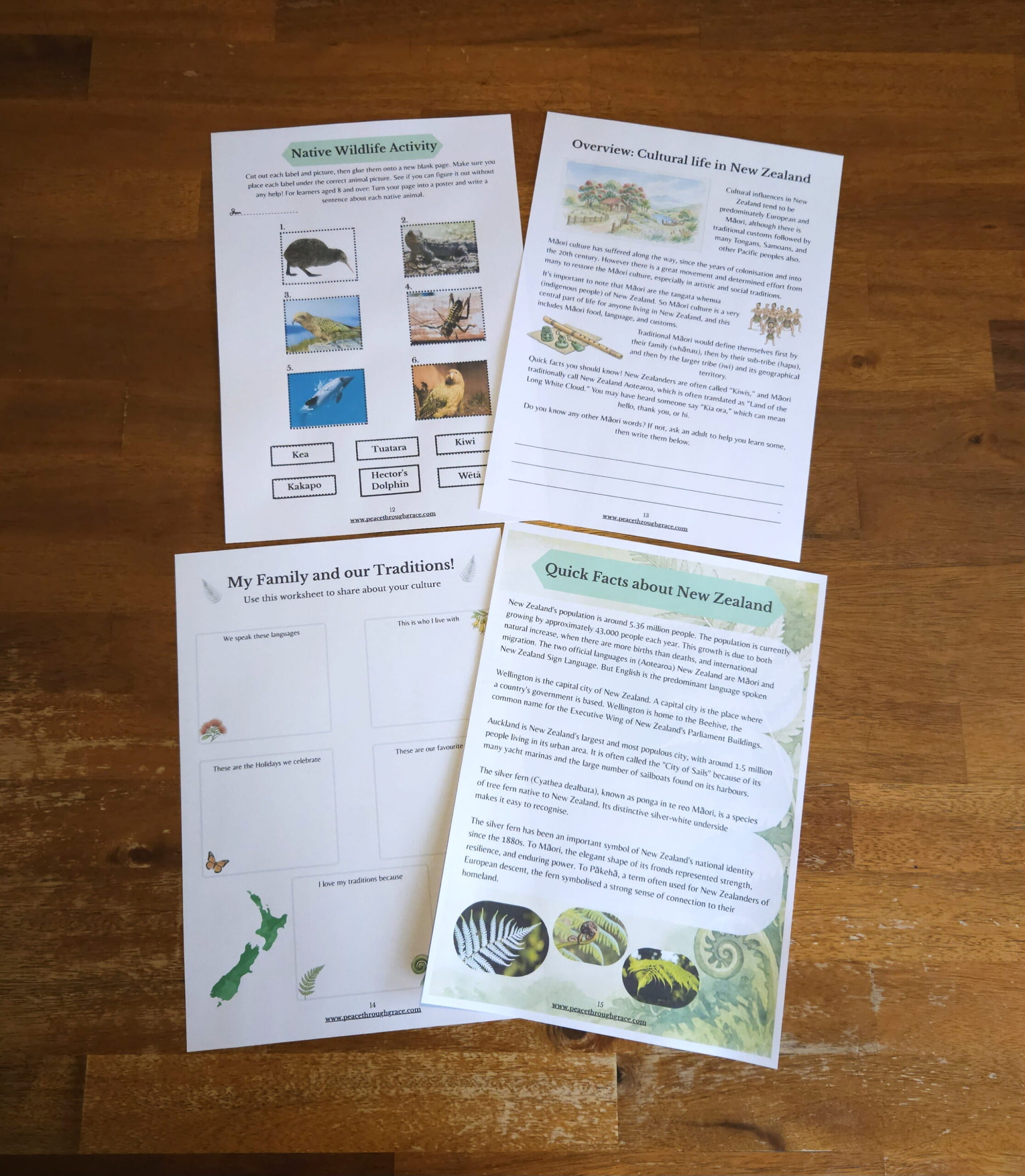 Pages 12-15 in the New Zealand Junior Geography Unit Study