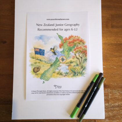 New Zealand Junior Geography (Ages 6-12) Unit Study Printable Bundle