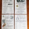 some of the pages of the boys journey, includes activities like matching games, fill in the blanks, and fill in their training schedule