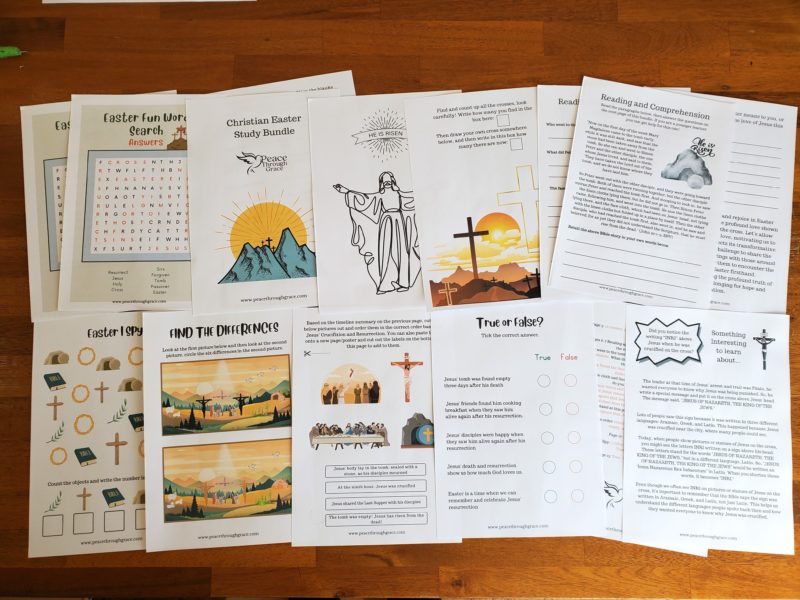 Christian Easter Unit Study Printables Worksheets Bundle