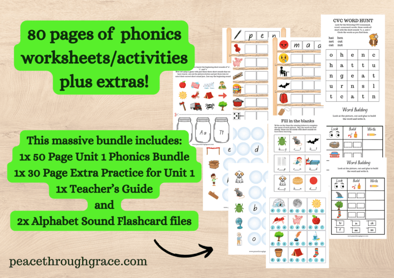 80 pages of phonics worksheets and activities plus extras!