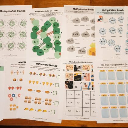 Pages of the Multiplication study bundle