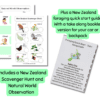 Includes a New Zealand Scavenger Hunt and Natural World Observation. Plus a New Zealand foraging quick start guide! With a take along booklet version for your car or backpack