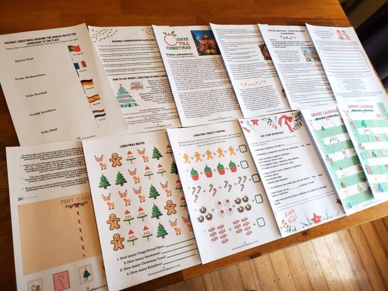 Christmas in NZ & Beyond Unit Study Bundle photo of it printed out