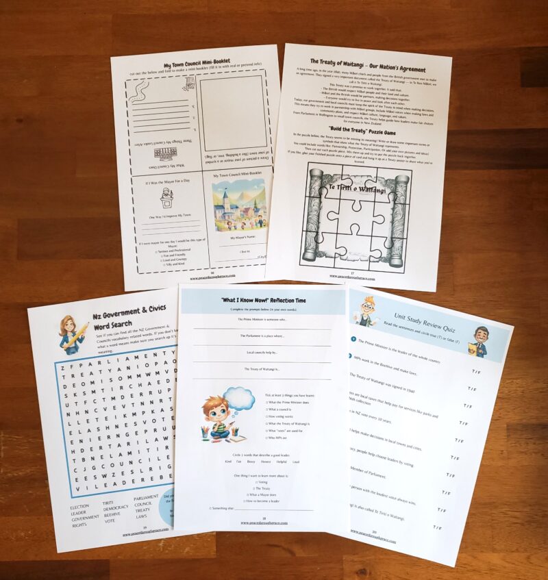 New Zealand Government & Councils Unit Study (Ages 7-12) Printable Bundle - Image 6